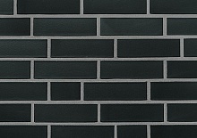 Клинкерная фасадная и интерьерная плитка облицовочная под кирпич Roben (Роббен) Faro schwarz-nuanciert гладкая NF14, 240*71*14 мм