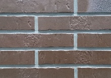 Клинкерная фасадная плитка под кирпич ригельная Langformat ABC Alaska Braun KohleBrand Schieferstruktur, 490*71/52*10 мм